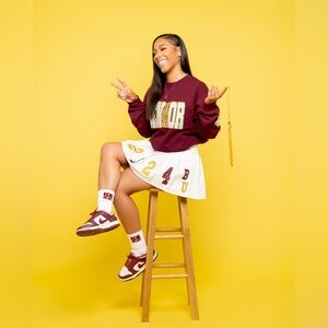 Dunks maroon and white